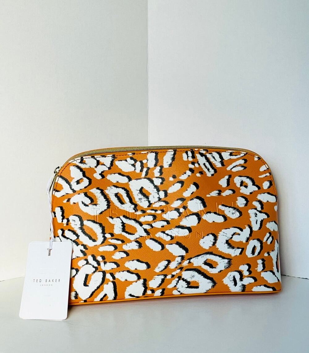 Ted Baker Luciiaa Large Yellow Leopard Print Wash Bag